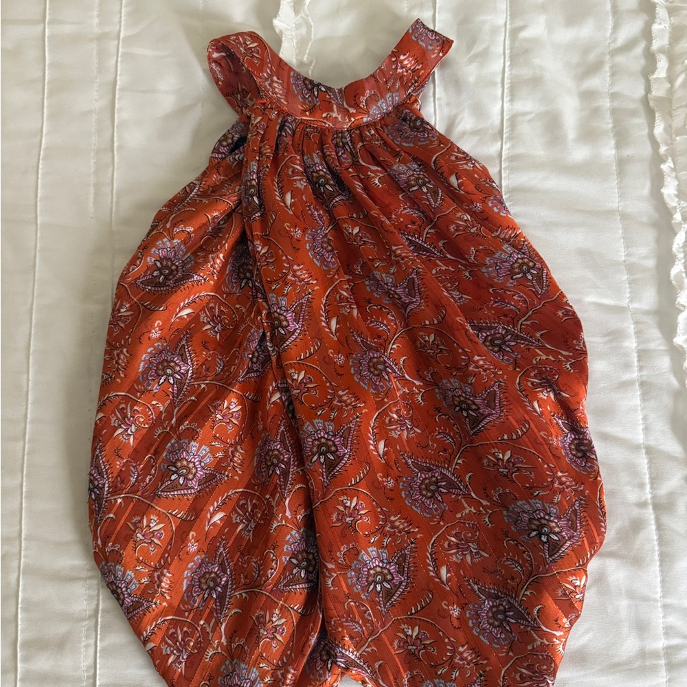 Orange Paisley Halter Top